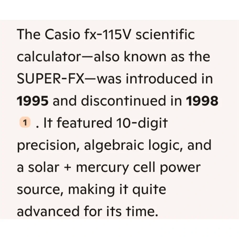 Casio fx-115v Scientific Calculator Solar Plus‎ With Box Manual Super-FX #101